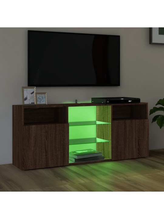 TV skříňka s LED osvětlením hnědý dub 120 x 30 x 50 cm