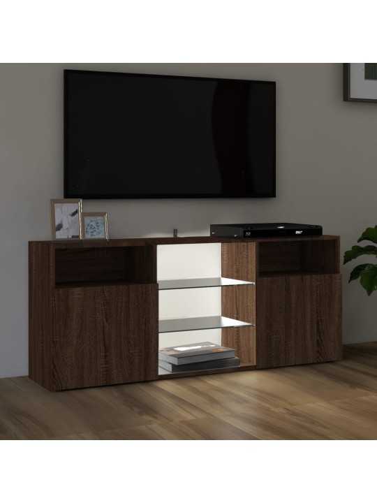 TV skříňka s LED osvětlením hnědý dub 120 x 30 x 50 cm