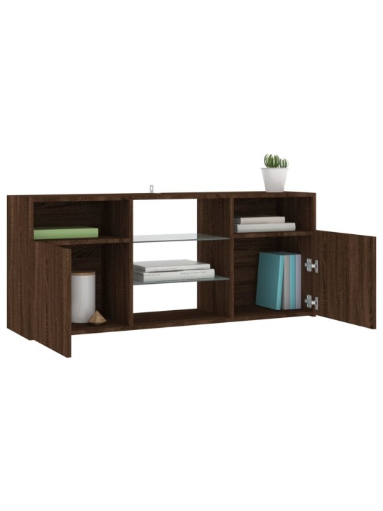 TV skříňka s LED osvětlením hnědý dub 120 x 30 x 50 cm