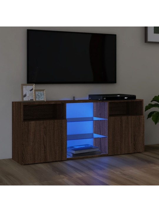 TV skříňka s LED osvětlením hnědý dub 120 x 30 x 50 cm