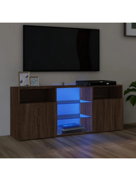 TV skříňka s LED osvětlením hnědý dub 120 x 30 x 50 cm