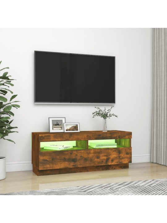 TV skříňka s LED osvětlením kouřový dub 100 x 35 x 40 cm