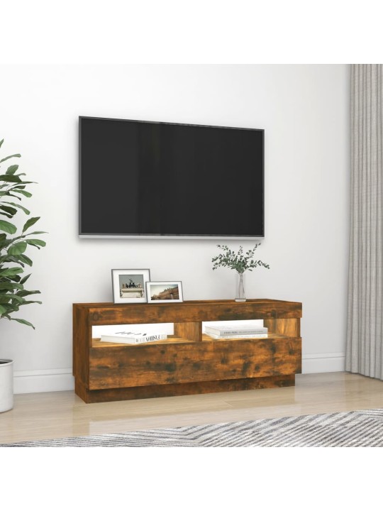 TV skříňka s LED osvětlením kouřový dub 100 x 35 x 40 cm