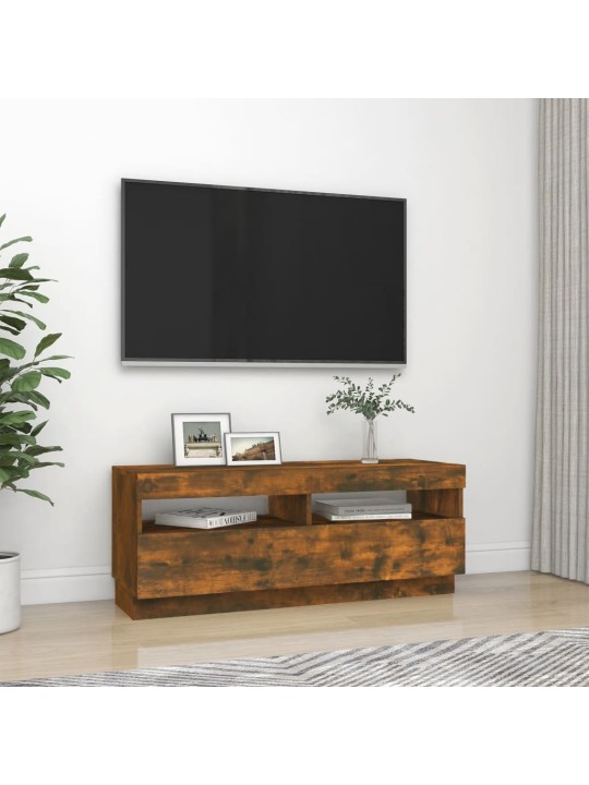 TV skříňka s LED osvětlením kouřový dub 100 x 35 x 40 cm