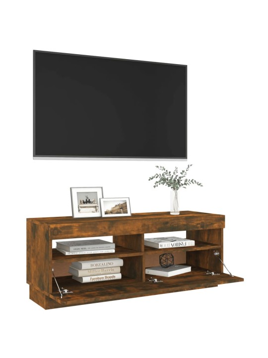 TV skříňka s LED osvětlením kouřový dub 100 x 35 x 40 cm