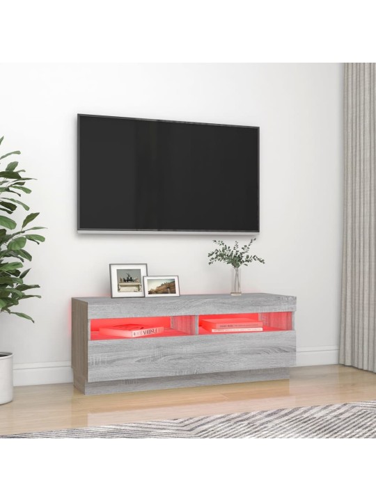 TV skříňka s LED osvětlením šedá sonoma 100 x 35 x 40 cm
