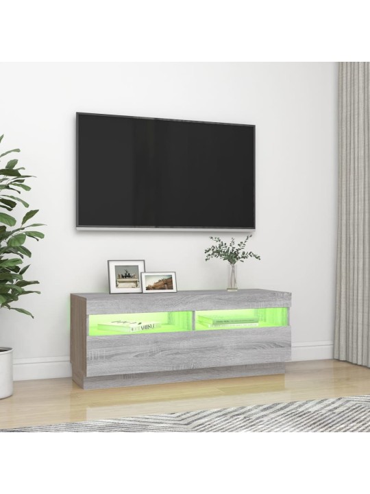 TV skříňka s LED osvětlením šedá sonoma 100 x 35 x 40 cm