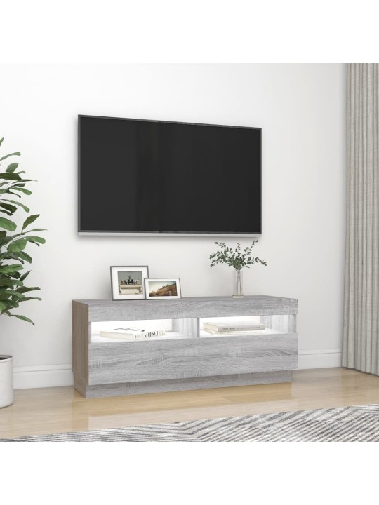 TV skříňka s LED osvětlením šedá sonoma 100 x 35 x 40 cm