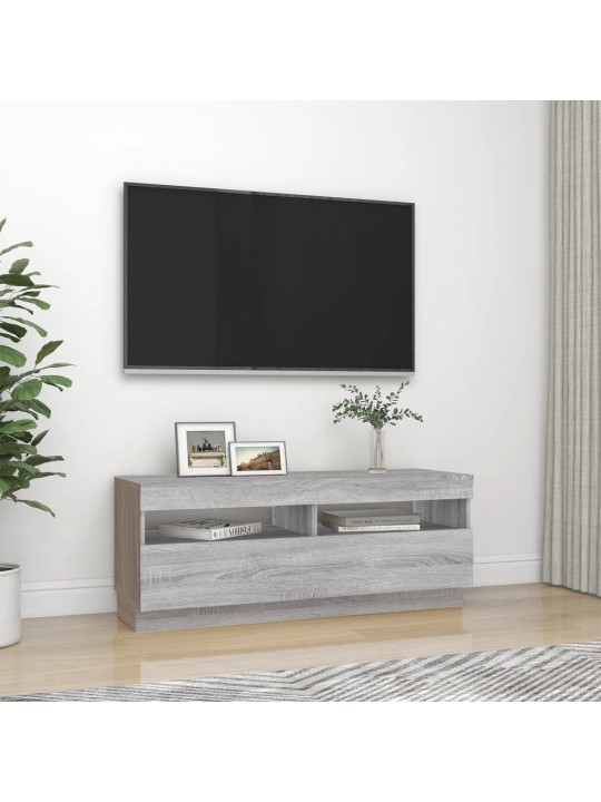 TV skříňka s LED osvětlením šedá sonoma 100 x 35 x 40 cm