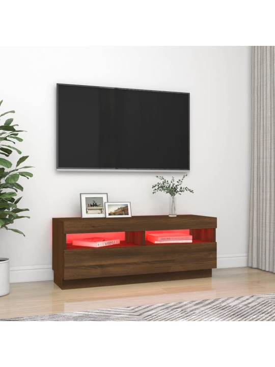 TV skříňka s LED osvětlením hnědý dub 100 x 35 x 40 cm