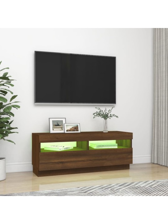 TV skříňka s LED osvětlením hnědý dub 100 x 35 x 40 cm