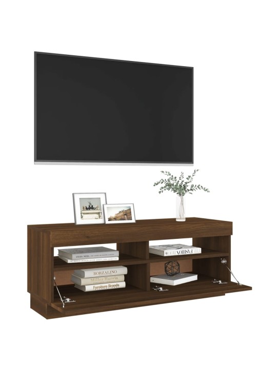 TV skříňka s LED osvětlením hnědý dub 100 x 35 x 40 cm