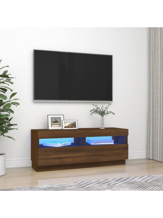 TV skříňka s LED osvětlením hnědý dub 100 x 35 x 40 cm