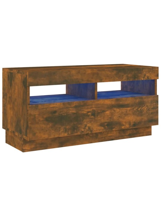 TV skříňka s LED osvětlením kouřový dub 80 x 35 x 40 cm