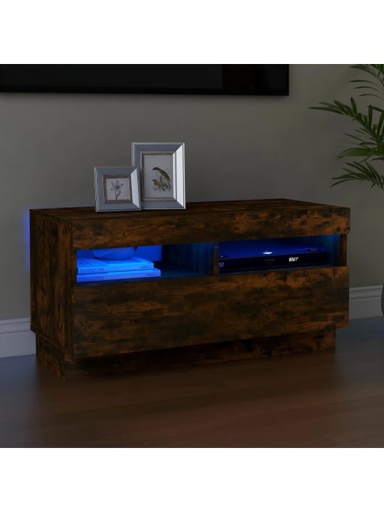 TV skříňka s LED osvětlením kouřový dub 80 x 35 x 40 cm