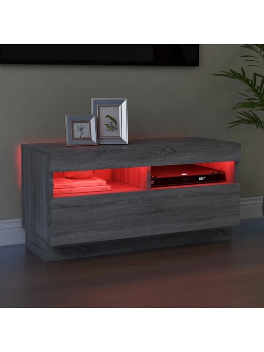 TV skříňka s LED osvětlením šedá sonoma 80 x 35 x 40 cm