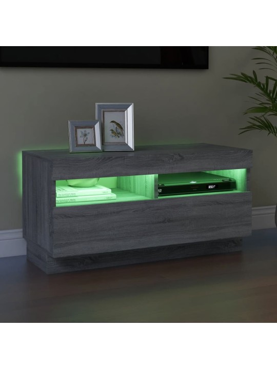 TV skříňka s LED osvětlením šedá sonoma 80 x 35 x 40 cm