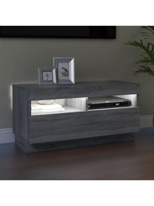 TV skříňka s LED osvětlením šedá sonoma 80 x 35 x 40 cm