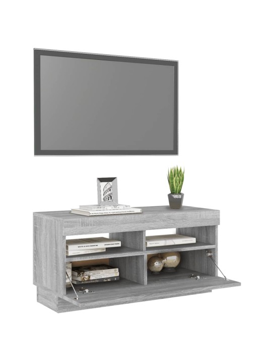 TV skříňka s LED osvětlením šedá sonoma 80 x 35 x 40 cm