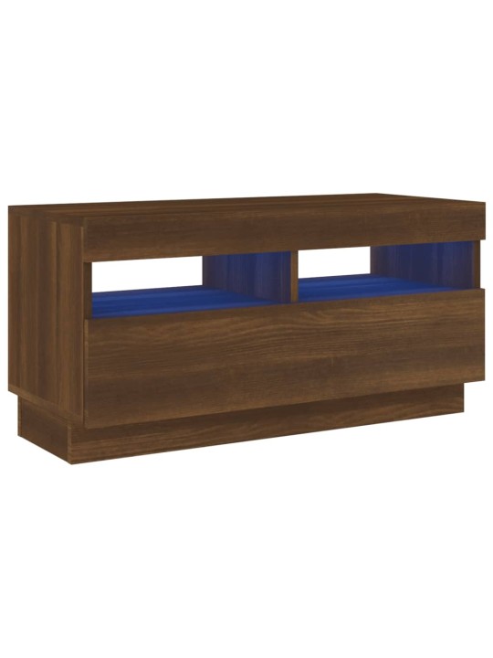 TV skříňka s LED osvětlením hnědý dub 80 x 35 x 40 cm