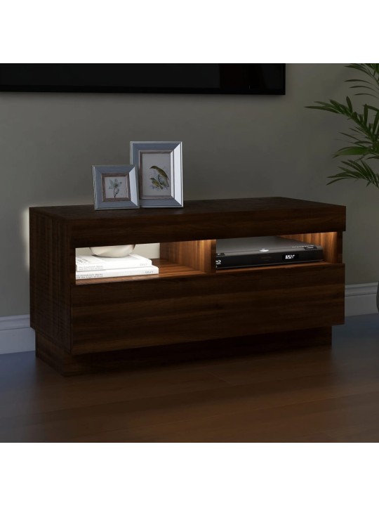 TV skříňka s LED osvětlením hnědý dub 80 x 35 x 40 cm