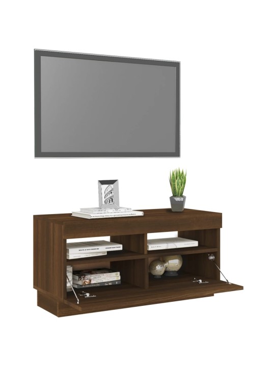 TV skříňka s LED osvětlením hnědý dub 80 x 35 x 40 cm