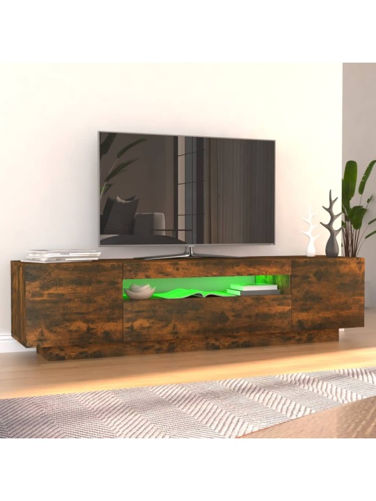 TV skříňka s LED osvětlením kouřový dub 160 x 35 x 40 cm