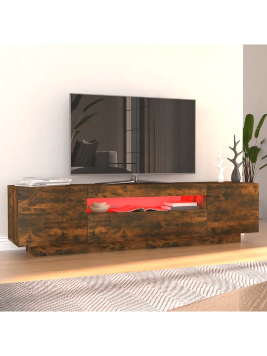 TV skříňka s LED osvětlením kouřový dub 160 x 35 x 40 cm