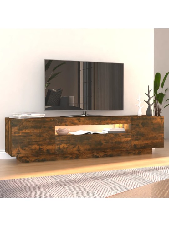 TV skříňka s LED osvětlením kouřový dub 160 x 35 x 40 cm