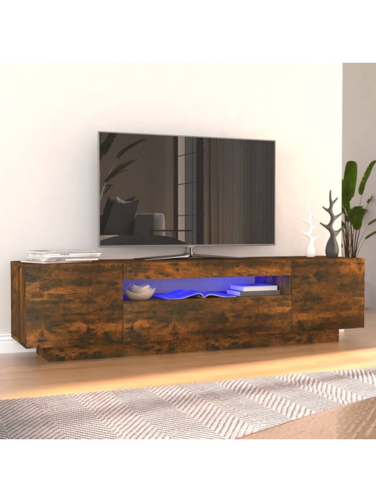 TV skříňka s LED osvětlením kouřový dub 160 x 35 x 40 cm