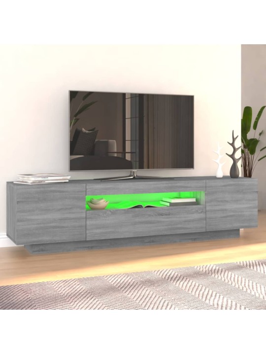TV skříňka s LED osvětlením šedá sonoma 160 x 35 x 40 cm