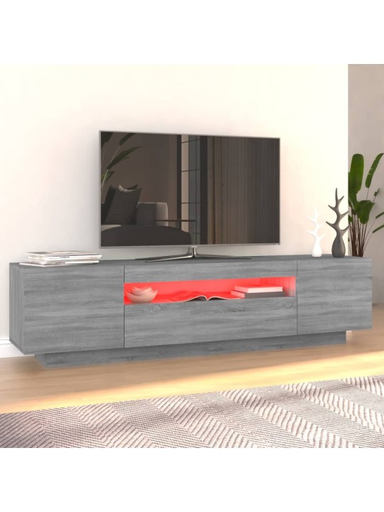 TV skříňka s LED osvětlením šedá sonoma 160 x 35 x 40 cm