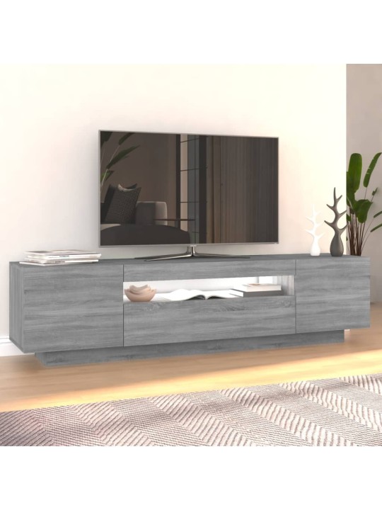 TV skříňka s LED osvětlením šedá sonoma 160 x 35 x 40 cm