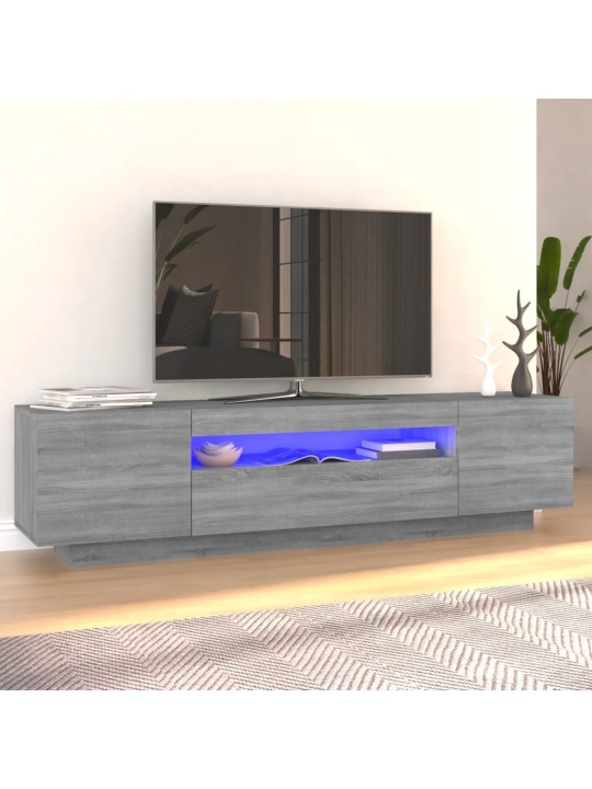 TV skříňka s LED osvětlením šedá sonoma 160 x 35 x 40 cm
