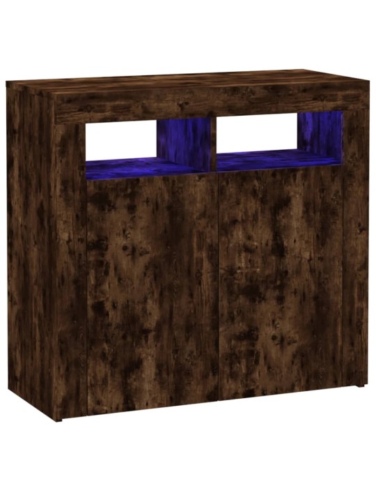 Příborník s LED osvětlením kouřový dub 80 x 35 x 75 cm