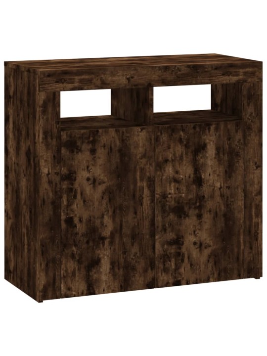 Příborník s LED osvětlením kouřový dub 80 x 35 x 75 cm