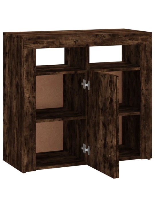Příborník s LED osvětlením kouřový dub 80 x 35 x 75 cm