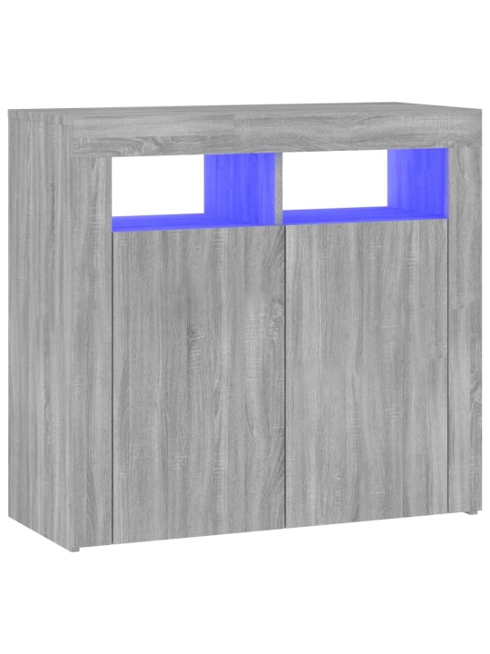 Příborník s LED osvětlením šedý sonoma 80 x 35 x 75 cm