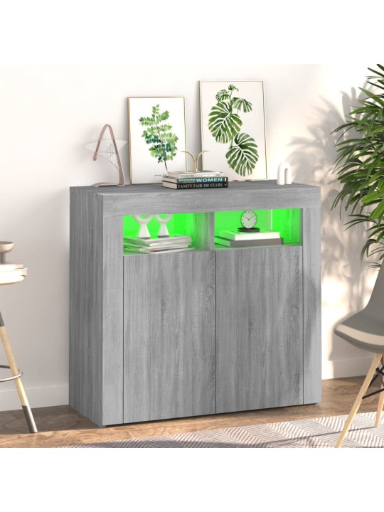 Příborník s LED osvětlením šedý sonoma 80 x 35 x 75 cm