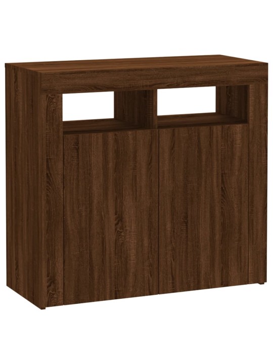Příborník s LED osvětlením hnědý dub 80 x 35 x 75 cm