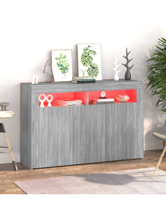 Příborník s LED osvětlením šedý sonoma 115,5 x 30 x 75 cm