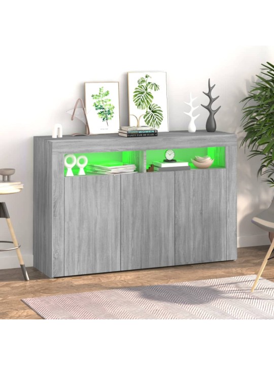 Příborník s LED osvětlením šedý sonoma 115,5 x 30 x 75 cm