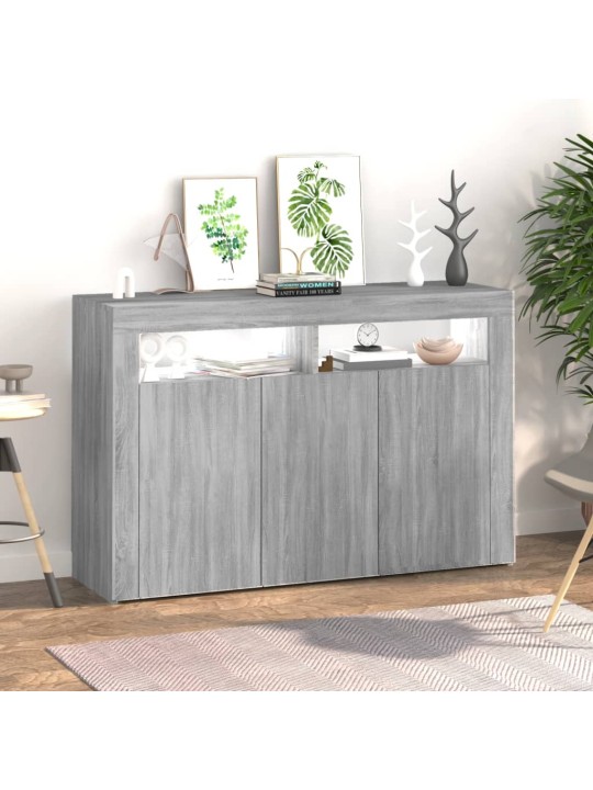 Příborník s LED osvětlením šedý sonoma 115,5 x 30 x 75 cm