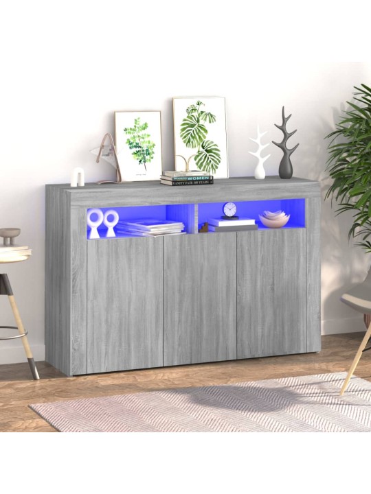 Příborník s LED osvětlením šedý sonoma 115,5 x 30 x 75 cm