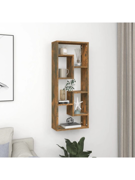 Nástěnná police kouřový dub 36 x 16 x 90 cm kompozitní dřevo