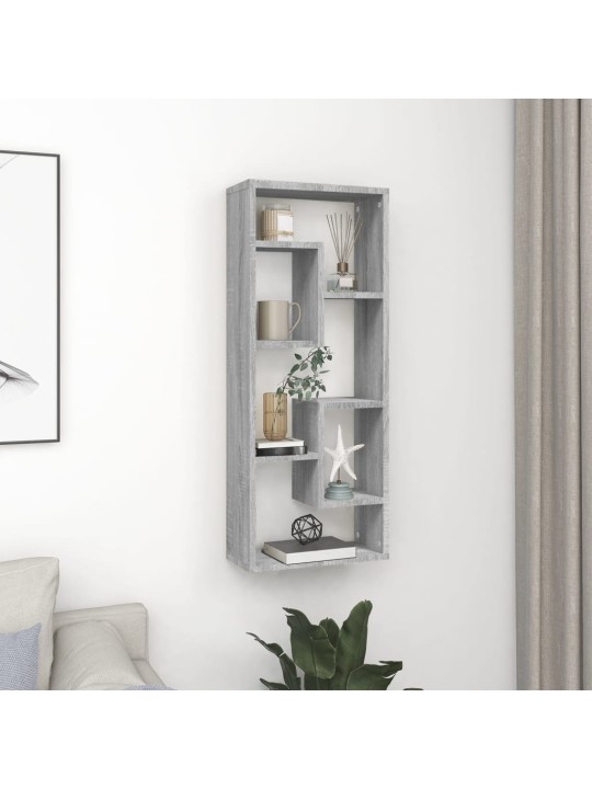 Nástěnná police šedá sonoma 36 x 16 x 90 cm kompozitní dřevo