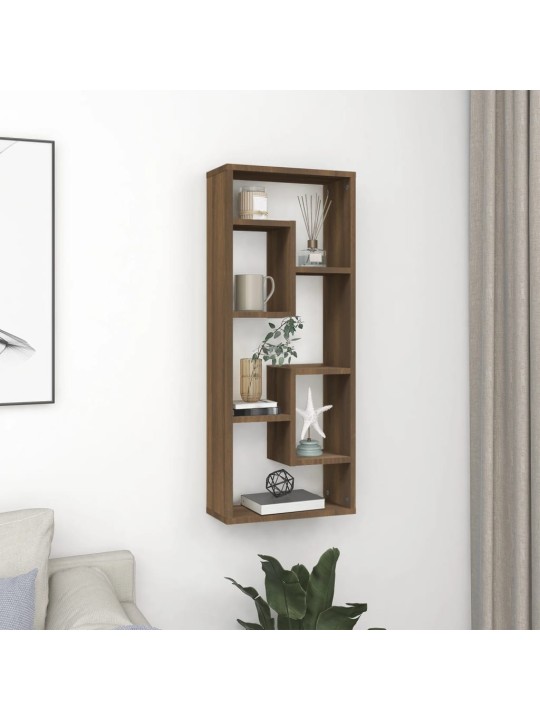 Nástěnná police hnědý dub 36 x 16 x 90 cm kompozitní dřevo