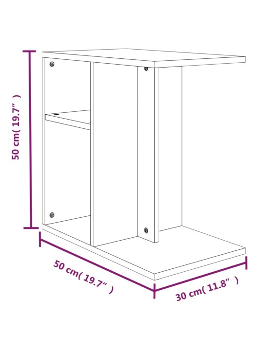 Odkládací stolek kouřový dub 50x30x50 cm kompozitní dřevo