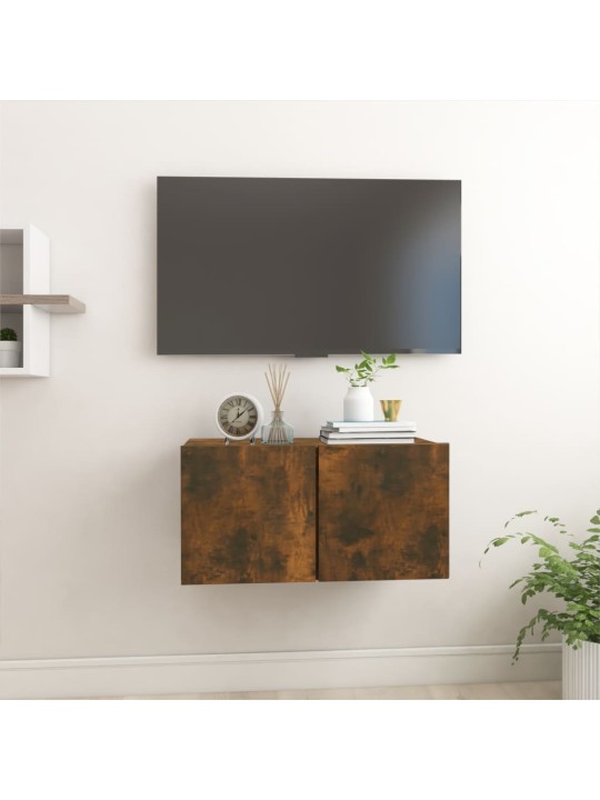 Závěsná TV skříňka kouřový dub 60 x 30 x 30 cm kompozitní dřevo