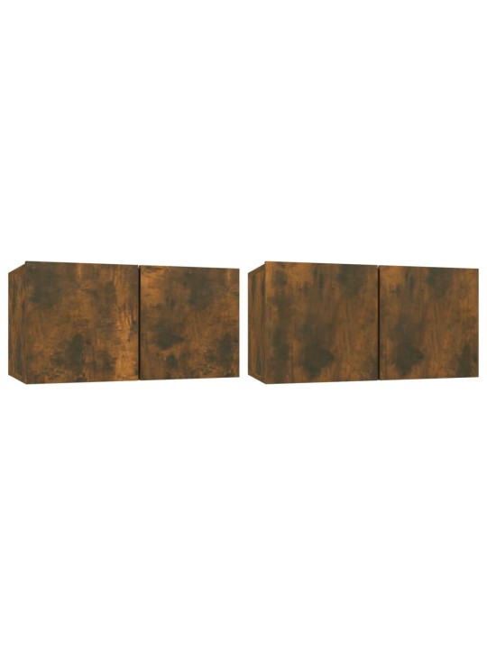 Závěsné TV skříňky 2 ks kouřový dub 60 x 30 x 30 cm